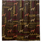 Belgisch Malinois Dog Word Art-patroon Douchegordijn (Voorkant)