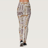 Belgisch Malinois Dog Word Art-patroon Leggings (Achterkant)