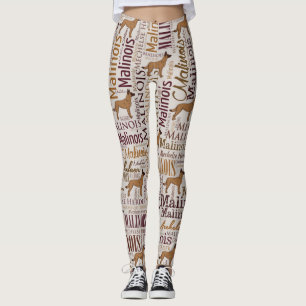 Belgisch Malinois Dog Word Art-patroon Leggings
