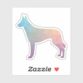 Belgisch Malinois Geometric Pattern Silhouette Pas Sticker (Vel)
