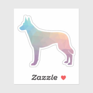 Belgisch Malinois Geometric Pattern Silhouette Pas Sticker
