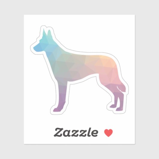 Belgisch Malinois Geometric Pattern Silhouette Pas Sticker (Vel)