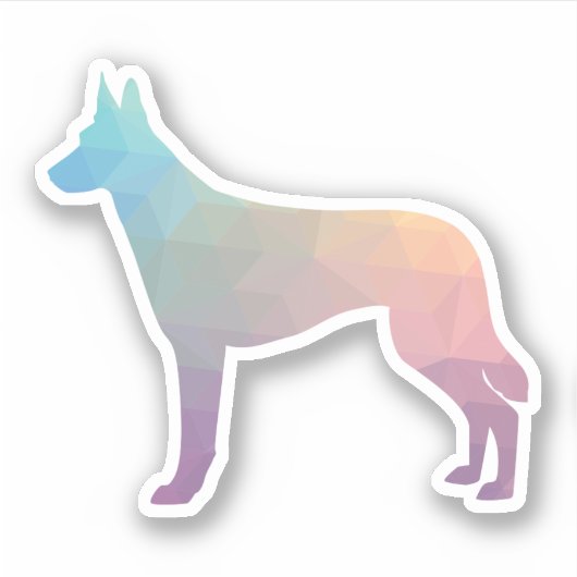 Belgisch Malinois Geometric Pattern Silhouette Pas Sticker (Voorkant)