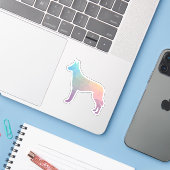 Belgisch Malinois Geometric Pattern Silhouette Pas Sticker (Laptop met iPhone)