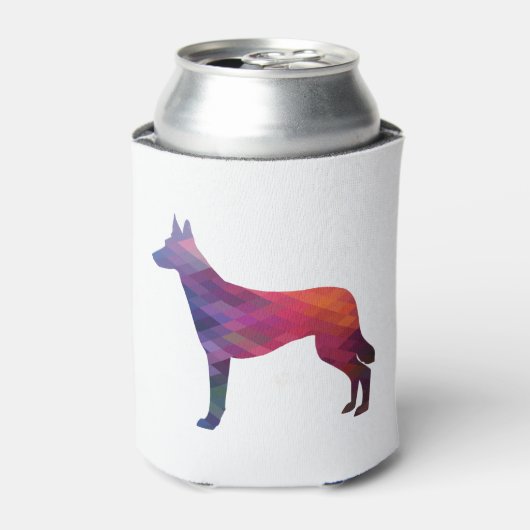 Belgisch Malinois Geometric Pattern Silhouette Pur Blikjeskoeler (Blikje Voorkant)