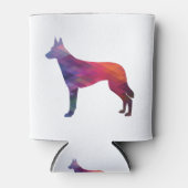 Belgisch Malinois Geometric Pattern Silhouette Pur Blikjeskoeler (Voorkant)