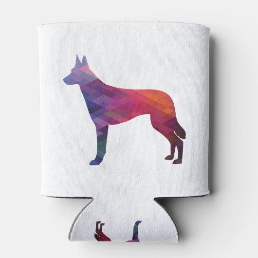 Belgisch Malinois Geometric Pattern Silhouette Pur Blikjeskoeler (Achterkant)