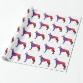 Belgisch Malinois Geometric Pattern Silhouette Pur Cadeaupapier (Uitgerold)
