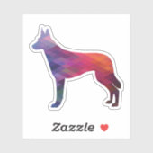 Belgisch Malinois Geometric Pattern Silhouette Pur Sticker (Vel)