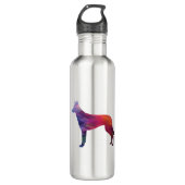 Belgisch Malinois Geometric Pattern Silhouette Pur Waterfles (Voorkant)