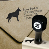 Belgisch Malinois Hond Silhouet Retouradres Rubberstempel