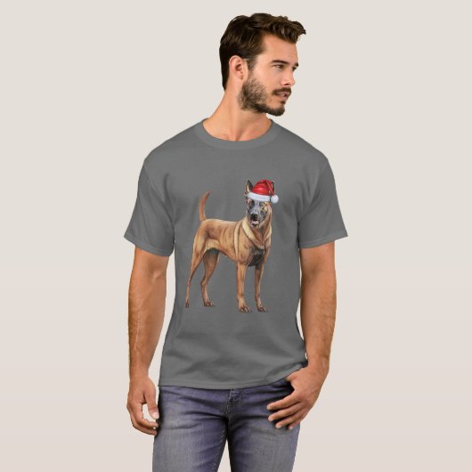 Belgisch Malinois Hondenliefhebber Grappig Kerst T T-shirt (Voorkant volledig)
