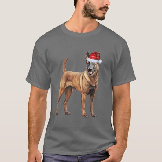 Belgisch Malinois Hondenliefhebber Grappig Kerst T T-shirt (Voorkant)