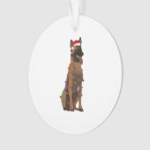 Belgisch Malinois Hondenliefhebber voor kerstverli Ornament (voorkant)