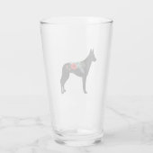 Belgisch Malinois Hondenras Bohemian Floral Saddle Glas (Achterkant)