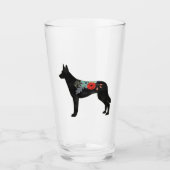 Belgisch Malinois Hondenras Bohemian Floral Saddle Glas (Voorkant)
