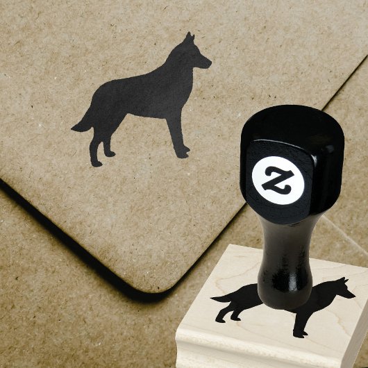 Belgisch Malinois Hondenras Silhouette Rubberstempel