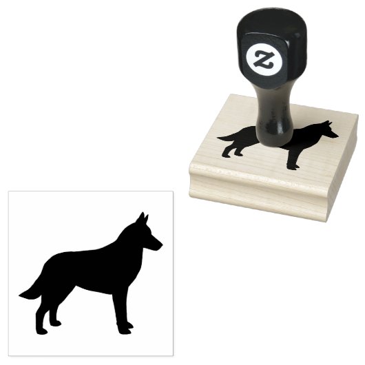 Belgisch Malinois Hondenras Silhouette Rubberstempel (Gestempeld)