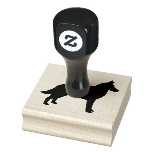 Belgisch Malinois Hondenras Silhouette Rubberstempel (Stempel)