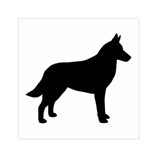Belgisch Malinois Hondenras Silhouette Rubberstempel (Afrduk)