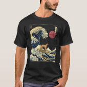 Belgisch Malinois Japans Kanagawa Wave Funny Surf T-shirt (Voorkant)