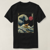 Belgisch Malinois Japans Kanagawa Wave Funny Surf T-shirt (Design voorkant)