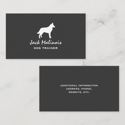 Belgisch Malinois Silhouette Visitekaartje (Voorkant / Achterkant)