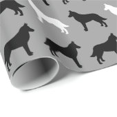 Belgisch Malinois Silhouettes Pattern Cadeaupapier (Rol Hoek)