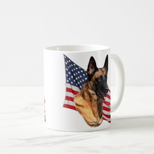 Belgisch Malinoishoofd met vlag-mok Koffiemok (Voorkant rechts)