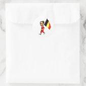 Belgisch meisje ronde sticker (Tas)