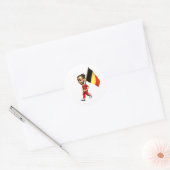 Belgisch meisje ronde sticker (Envelop)