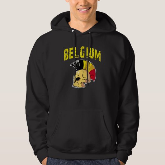 Belgisch Nationaal Team voor Vlag Mohawk Hoodie (Voorkant)