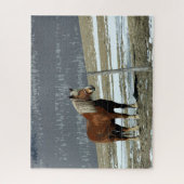 Belgisch ontwerppaard in paddock jigzaag puzzle legpuzzel (Verticaal)