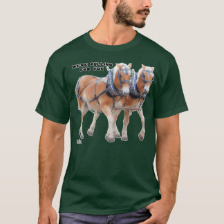 Belgisch ontwerpteam van paarden in Harness T-shirt