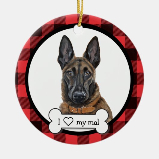 Belgisch Ornament Malinois Dog (Voorkant)