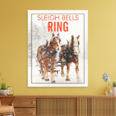 Belgisch paard Sleigh Bells Ring Canvas Afdruk (Insitu (Woonkamer))