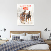 Belgisch paard Sleigh Bells Ring Canvas Afdruk (Insitu (Slaapkamer))