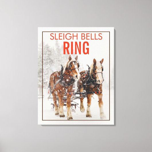 Belgisch paard Sleigh Bells Ring Canvas Afdruk (Voorkant)
