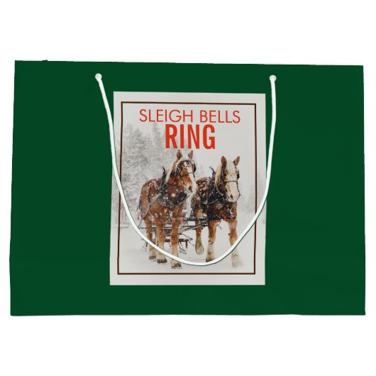 Belgisch paard Sleigh Bells Ring Groot Cadeauzakje (Achterkant)