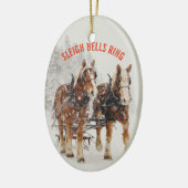 Belgisch paard Sleigh Bells Ring Keramisch Ornament (Links)