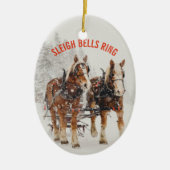 Belgisch paard Sleigh Bells Ring Keramisch Ornament (Voorkant)