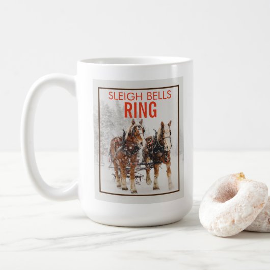 Belgisch paard Sleigh Bells Ring Koffiemok (Met donut)