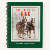 Belgisch paard Sleigh Bells Ring Notitieboek (Voorkant)