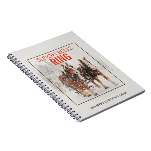 Belgisch paard Sleigh Bells Ring Notitieboek (Rechterzijde)