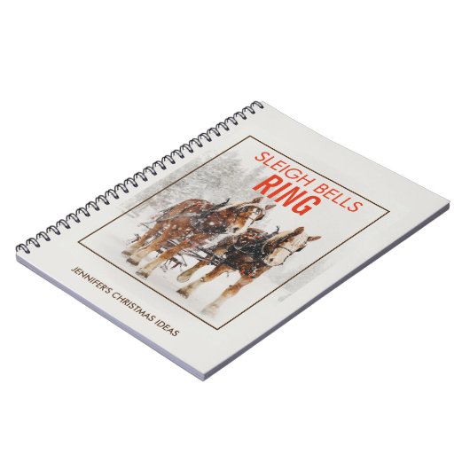 Belgisch paard Sleigh Bells Ring Notitieboek (Linkerzijde)