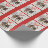 Belgisch Paard Team Sleigh Bells Ring Patroon Cadeaupapier (Hoek)