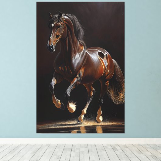 Belgisch paardenbloed - olieverf canvas afdruk (Insitu (Houten vloer))