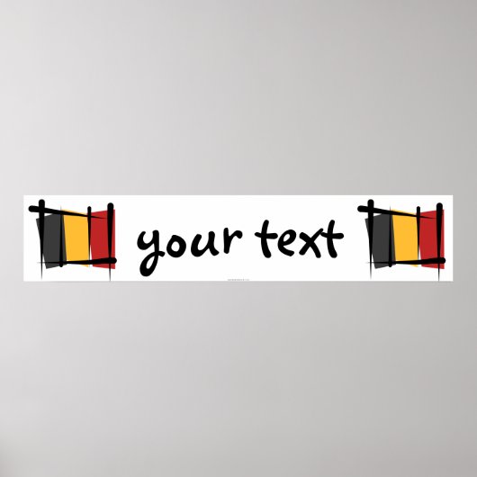 Belgisch penseel Vlag Banner Poster (Voorkant)