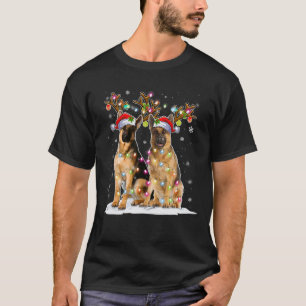 Belgisch Pet met de Malinois Reindester Santa Kers T-shirt