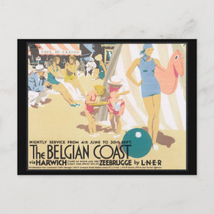 Belgisch Poster voor kustvaart_Vintage Briefkaart